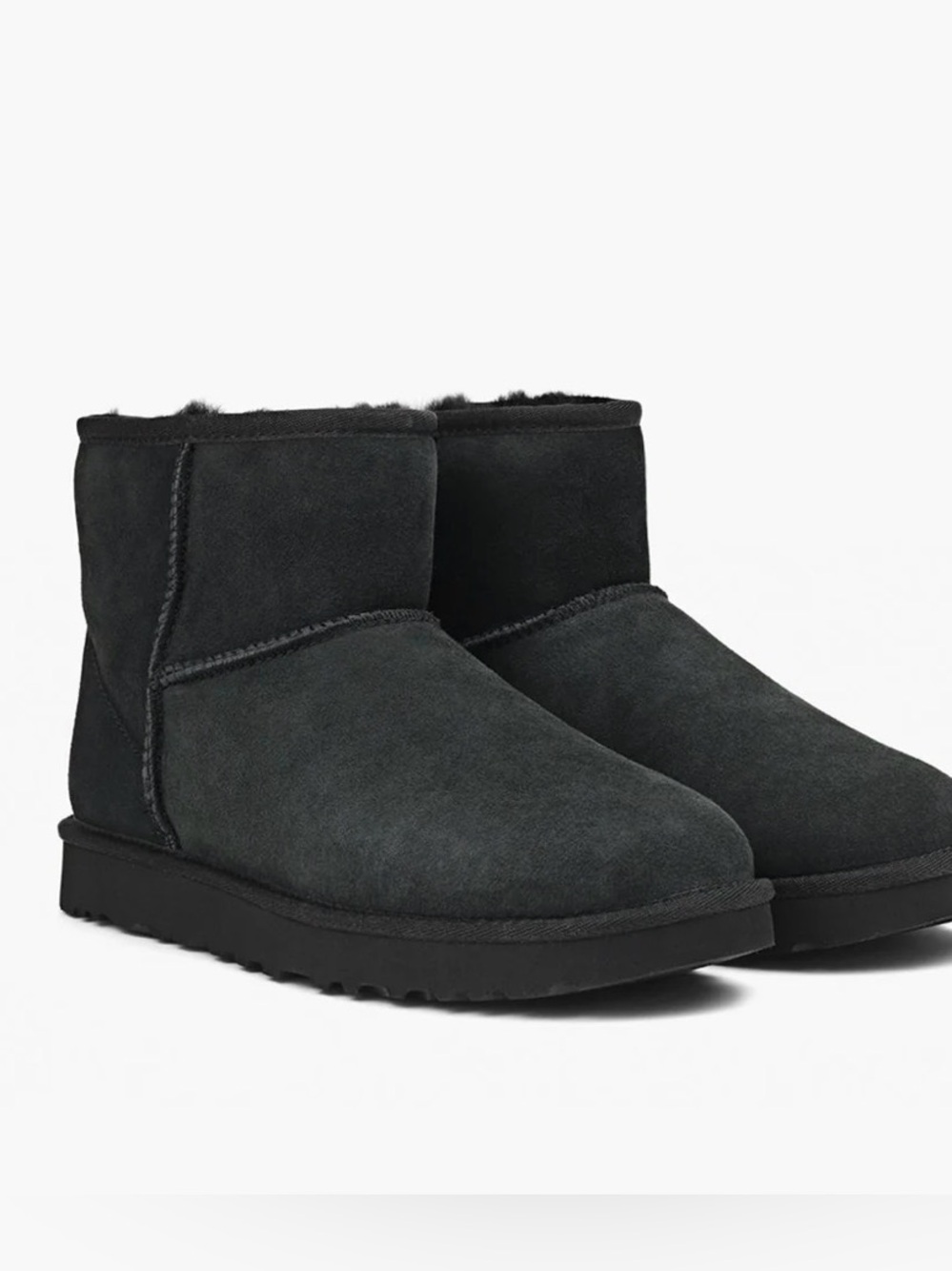 UGG Women's Classic Mini II Ankle Boot Size 6 Black Suede